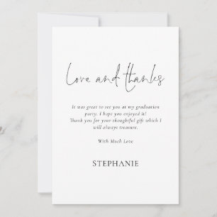 Carte Love and Thanks Script Merci de graduation photo