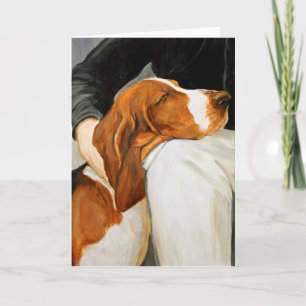 Carte Love Basset Hound Dog Art Greeting Card
