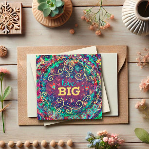 Carte Love Big Fun Whimsical Colorful Valentine