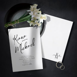 Carte Love Calligraphy Mariage B&W ID940