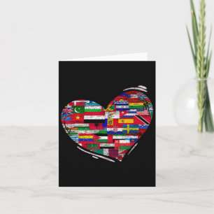 Carte Love Diversity National Flags Heart Jour des terre