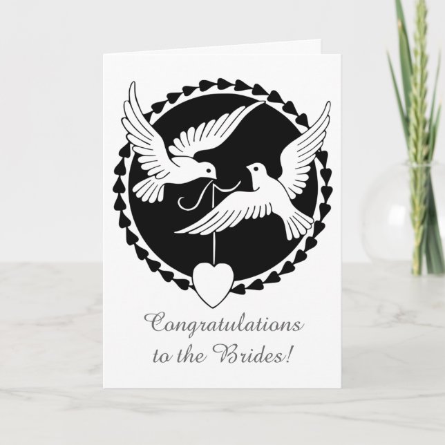 Carte Love Doves Lesbian Mariage Card (Devant)