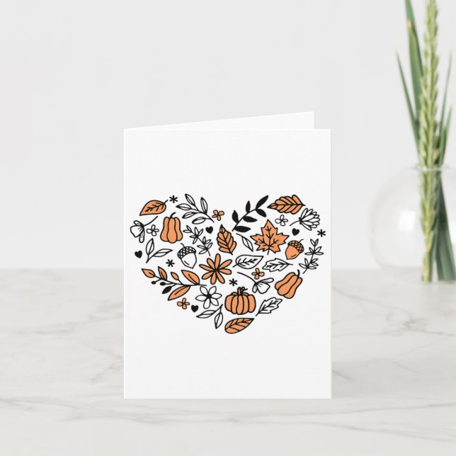 Carte Love Fall Y'all Leopard Citrouille Automne Saison  (Devant)