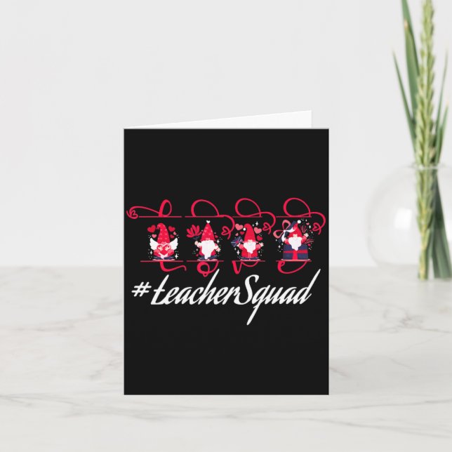 Carte Love Gnome Teacher Squad Happy Valentine Gnome Tea (Devant)