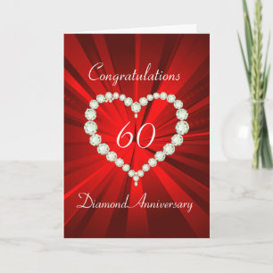 Carte Love Heart Diamond 60e Anniversaire