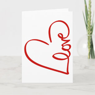 Carte Love Heart Word Art Red Valentine's