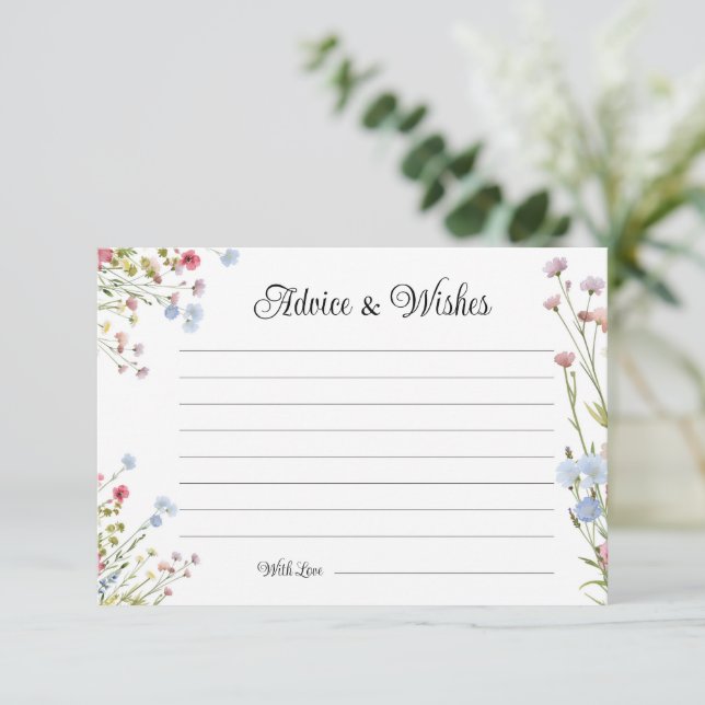 Carte Love in Bloom Fleur sauvage Conseils et Wish Card (Debout devant)