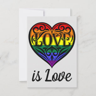 Carte Love Is Love LGBTQ Rainbow Heart Card