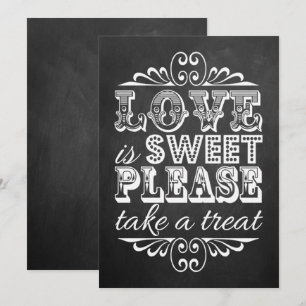 Carte Love Is Sweet - Panneau de Mariage Ardoise