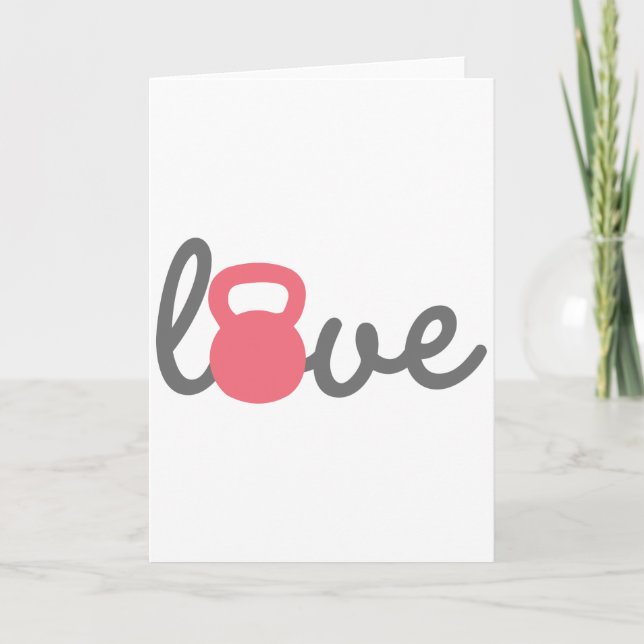 Carte Love Kettlebell Pink (Devant)