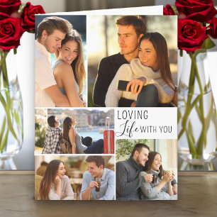 Carte Love Life with You 5 Photo Collage Valentine