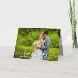 Carte Love & Merci Typographie Mariage Roses roses rose 