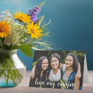 Carte Love My Cousins Photo de famille personnalisée