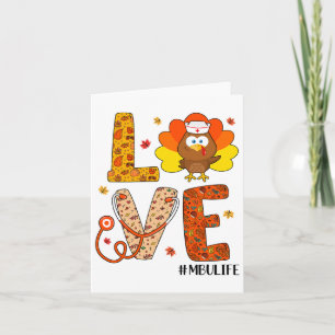 Carte Love Nurse Life Fall Mbu Nurse Turkey Thanksgiving