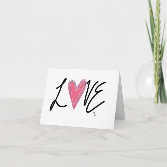 Carte Love Pink Heart Card (Devant)