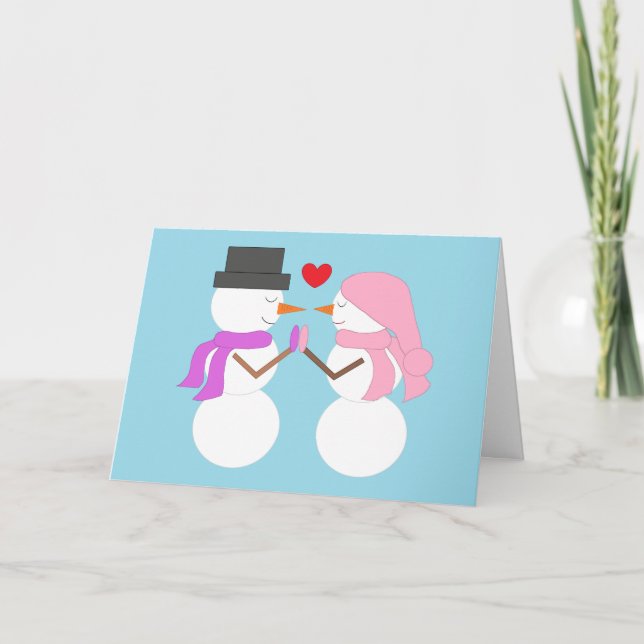 Carte Love & Snowpeople : Hiver blanc (Devant)