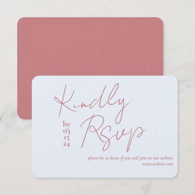 Carte Love Story mariage RSVP (Devant / Derrière)