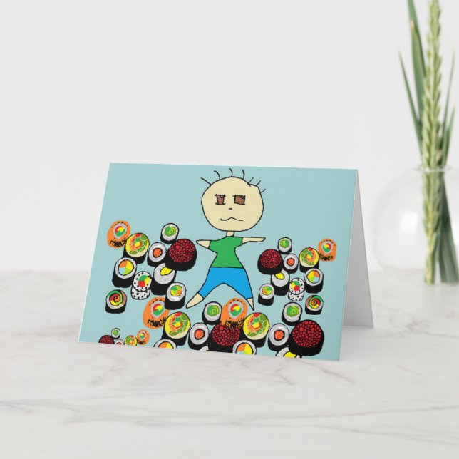 CARTE LOVE SUSHI GREETING CARD (Devant)