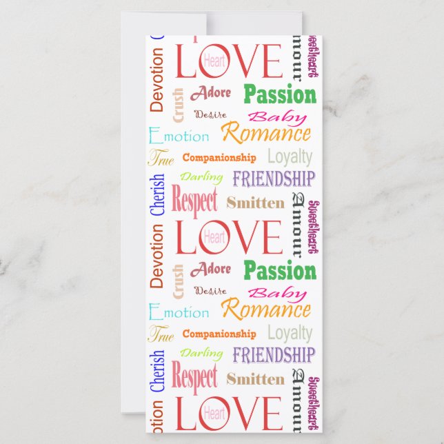 Carte Love Synonyms par Shirley Taylor (Devant)