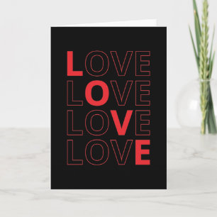 Carte Love Texte Répété Valentine's Day I Love You