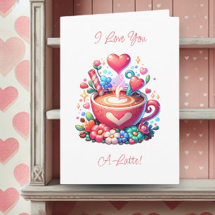 Carte Love You a Latte   Drôle café romantique