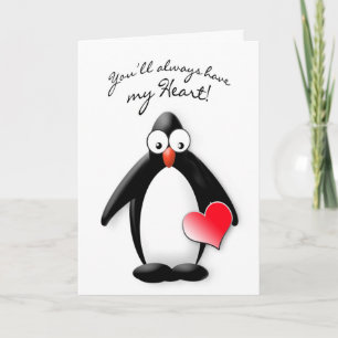 CARTE LOVE YOU - HEART - PENGUIN COLLECTION