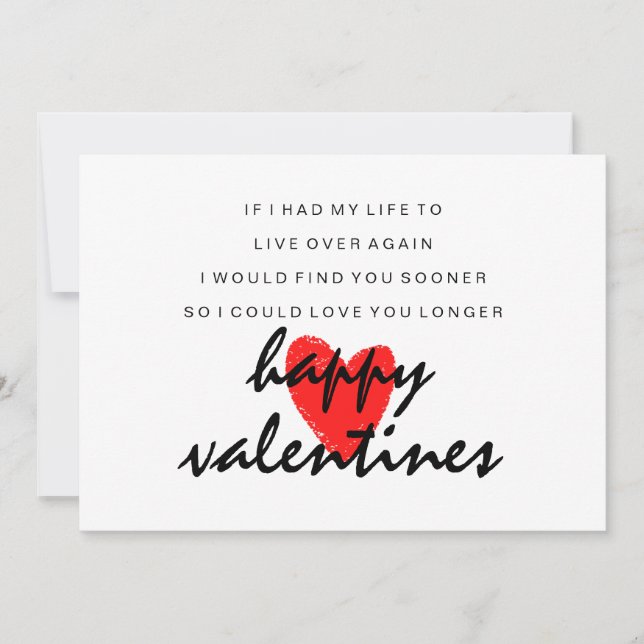 Carte Love You Longer Poem Valentines Day Card (Devant)