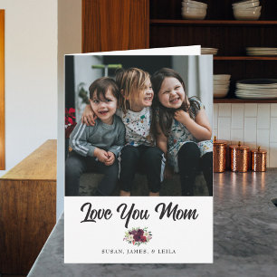 Carte Love You Mom Script with Photo
