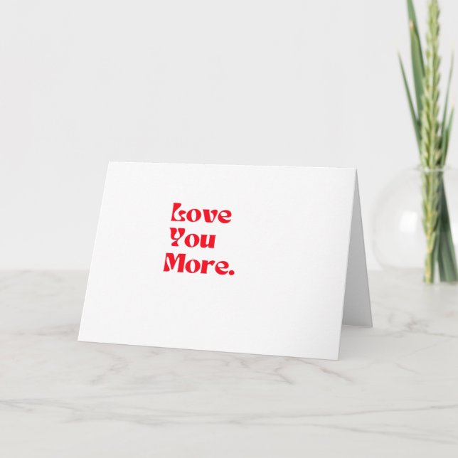 Carte Love You More Bold Red Romantic Typography  (Devant)