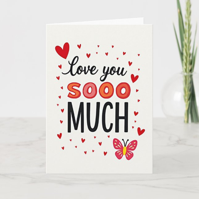 Carte Love You Sooo Much Hearts Card (Devant)