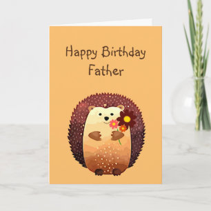 Carte Loving Father Birthday Cute Hedgehog Animal
