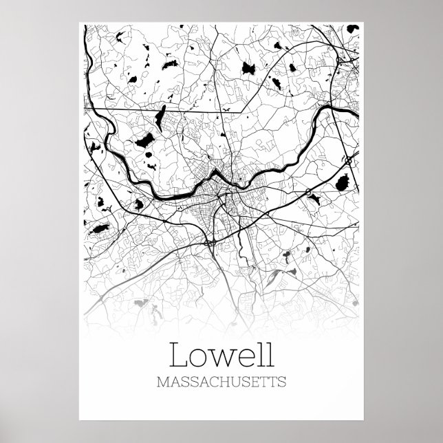 Carte Lowell - Massachusetts - Poster de la carte  (Devant)