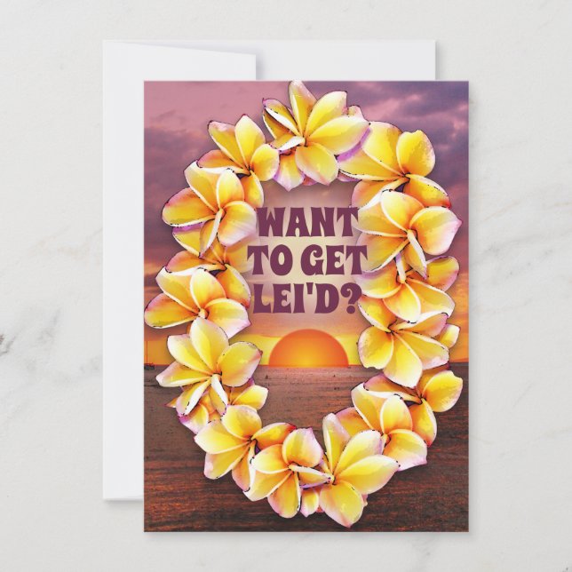 Carte Luau hawaïen (texte personnalisable) (Devant)