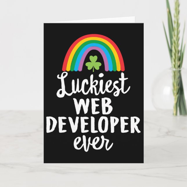 Carte Luckiest Web Developer Ever St Patrick Day Shamroc (Devant)