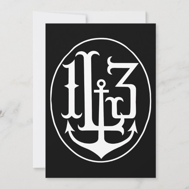 Carte Lucky 13 Ancre Crest Tattoo Punk Goth Ancre T-Sh (Devant)