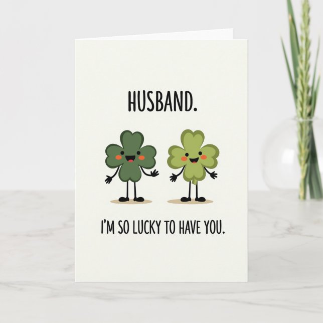 Carte Lucky Husband Faux Gold Foil Card (Devant)