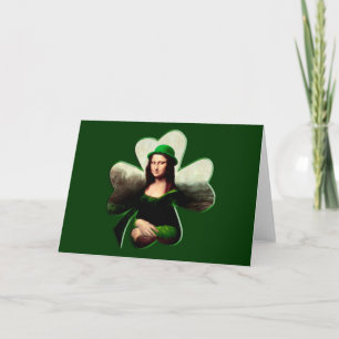 Carte Lucky Mona Lisa Shamrock de la Saint Patrick