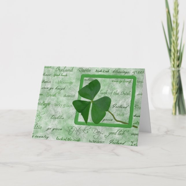 Carte Lucky Shamrock irlandais (Devant)