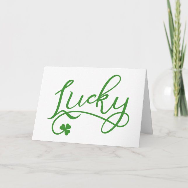 Carte Lucky Shamrock Jour de la Saint Patrick (Devant)