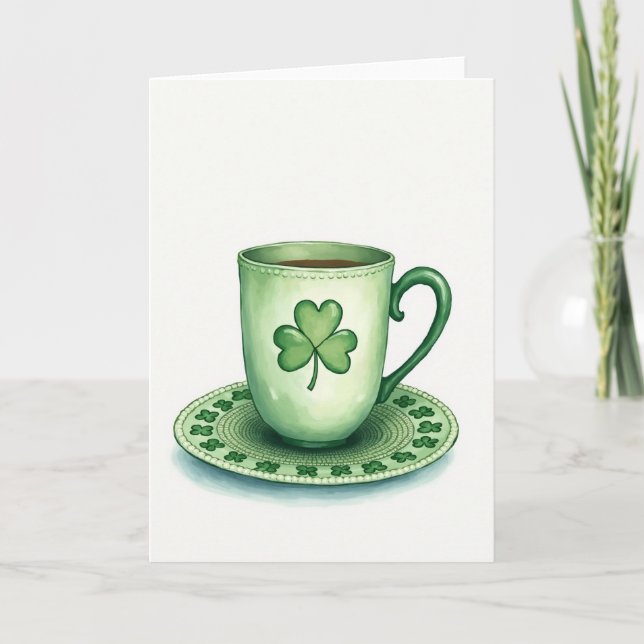 Carte Lucky Tea Cup St Patricks Day Card (Devant)