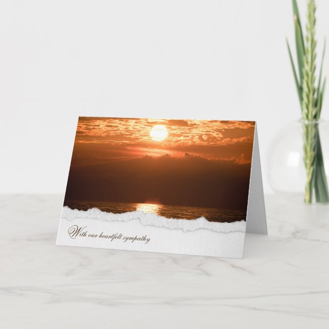 Carte lueur du coucher du soleil sur l'eau pour la compa (Devant)