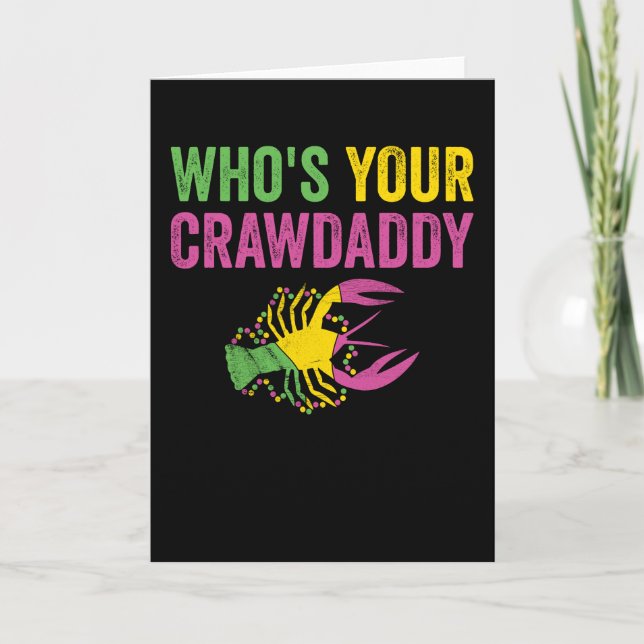 Carte Lui Dont Ton Père Mardi Gras Crawfish (Devant)