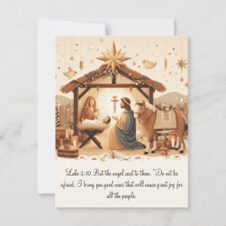 Carte Luke 2 Manger Scene Flat Card (Écrivez votre