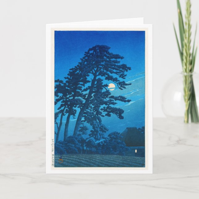 Carte Lumière de la lune à Magome, Hasui Kawase, Woodcut (Devant)