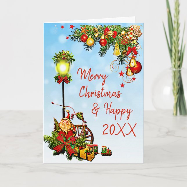 Carte Lumière de rue personnalisée Joyeux Noël (Devant)