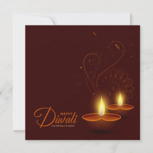 Carte Lumières chaudes Heureux Diwali  