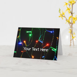 Carte Lumières de Noël colorées personnalisables