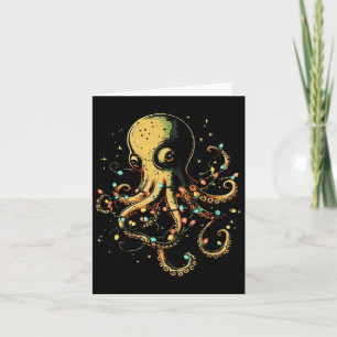 Carte Lumières de Noël Mer Octopus Marine Biologie Océan