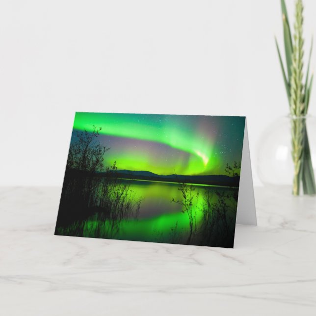 Carte Lumières du nord reflétées sur le lac (Devant)