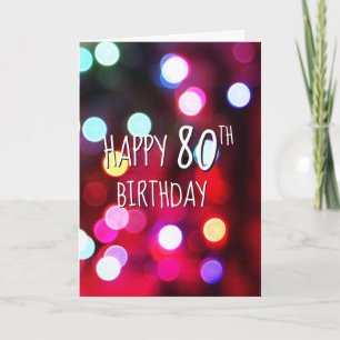 Carte Lumières néon pour fête d'anniversaire 80 ans